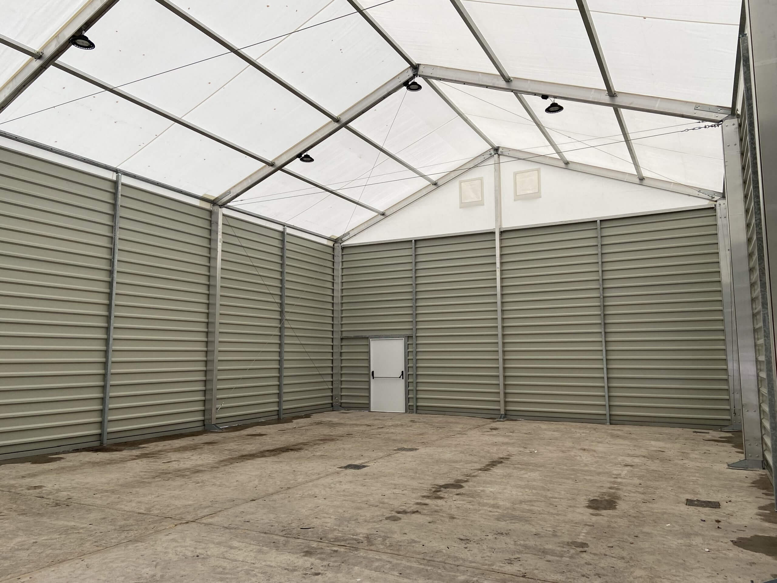 internal view of a temporary building for industry